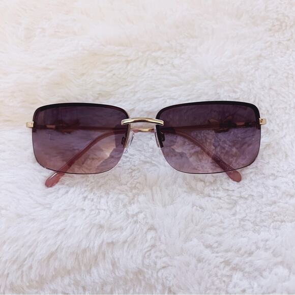 Stylens Accessories - Delia Dark Purple Rimless Butterfly Accent Sunglasses